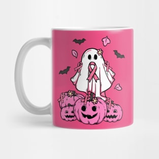 breast cancer boo pumpkin halloween Mug